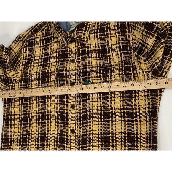 NWT LL Bean 1912 Overshirt Men’s L Tall Slightly Fitted Mustard Brown Plaid Jac - Picture 14 of 16